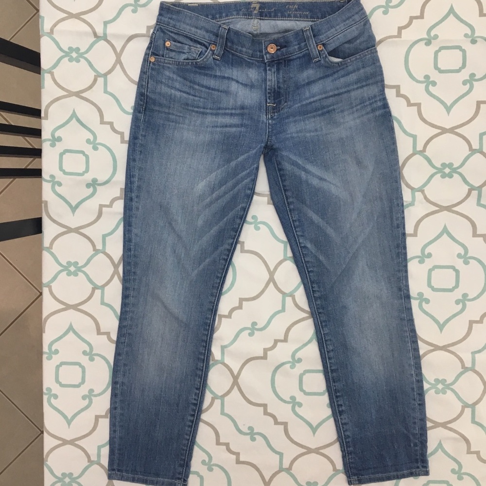 💙👖CUTE! 7FAM CROP ROXANNE👖💙26 1/2 25” EUC - Picture 2 of 8